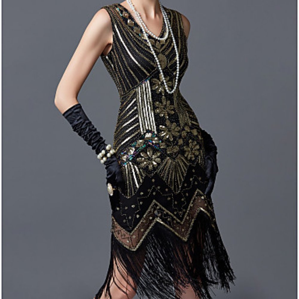 1920s Sequin Flapper Dress Great Gatsby (Small)